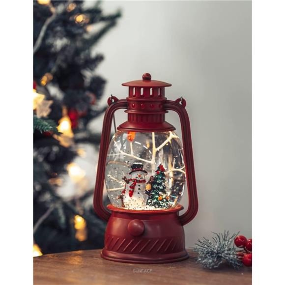 Musical Christmas Snow Globe, Cardinal Snowman with Singing Water Glittering - Picture 5 of 6